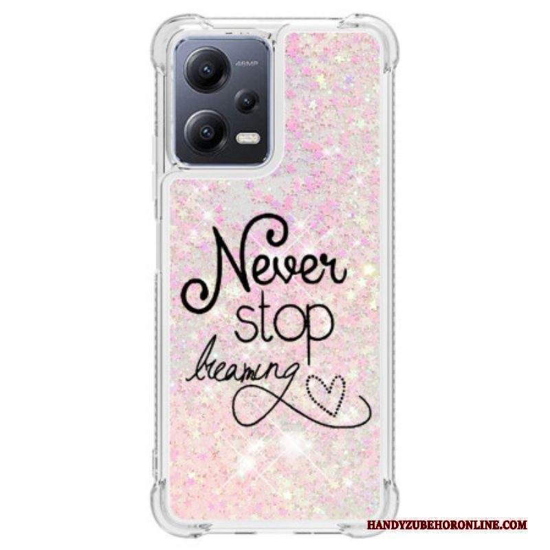 Cover Xiaomi Redmi Note 12 5G Non Smettere Mai Di Sognare Paillettes