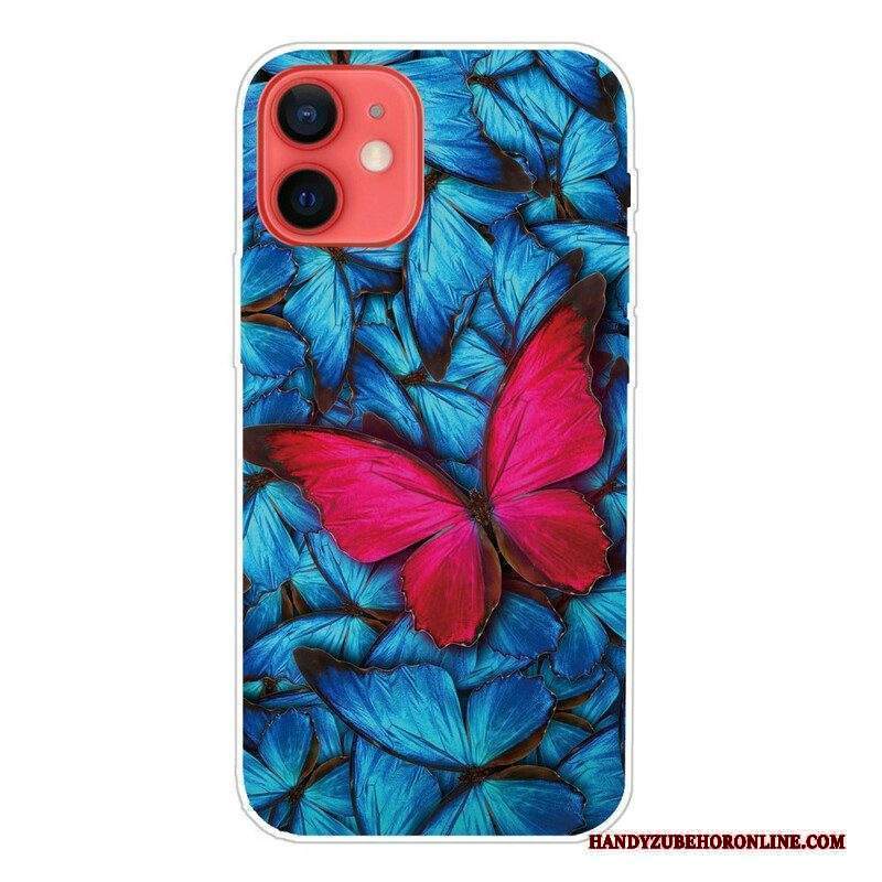 Cover iPhone 13 Mini Farfalle Flessibili