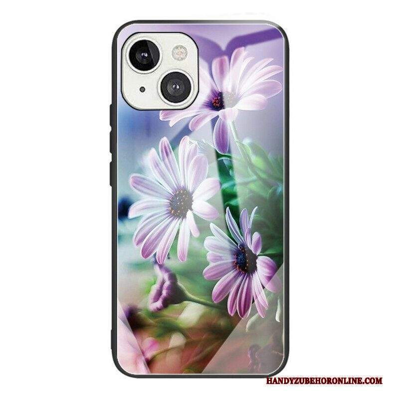 Cover iPhone 13 Mini Fiori Realistici In Vetro Temperato