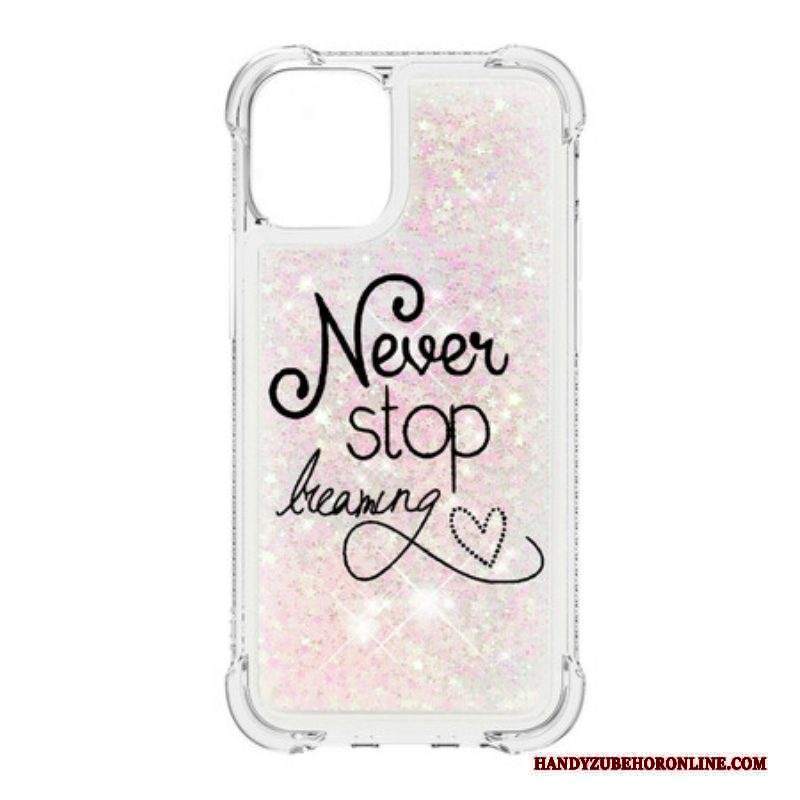 Cover iPhone 13 Mini Non Smettere Mai Di Sognare Glitter