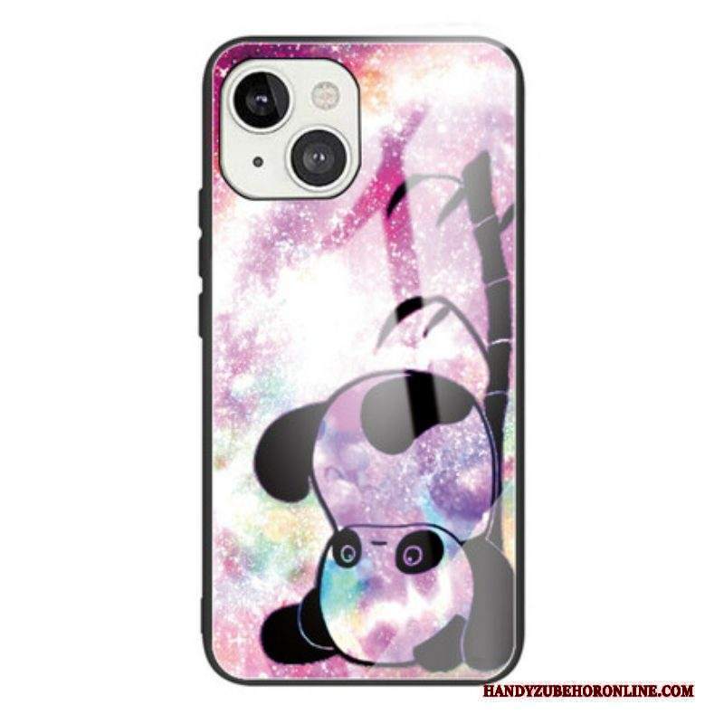 Cover iPhone 13 Mini Panda E Vetro Temperato Di Bambù