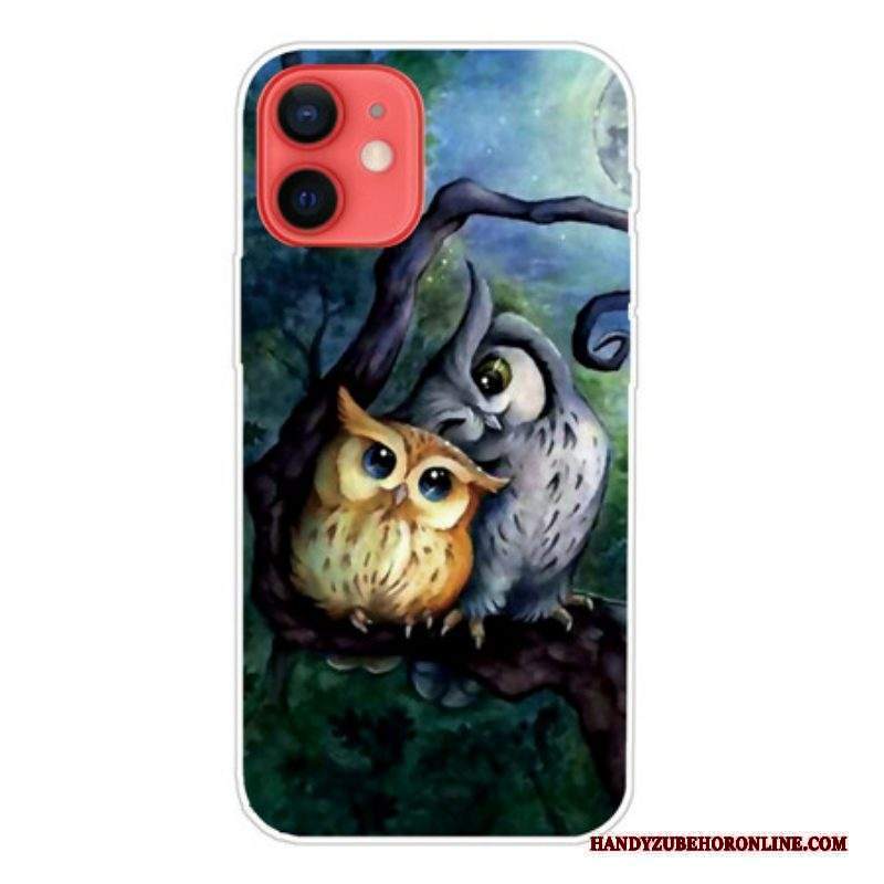 Cover iPhone 13 Mini Pittura Gufi