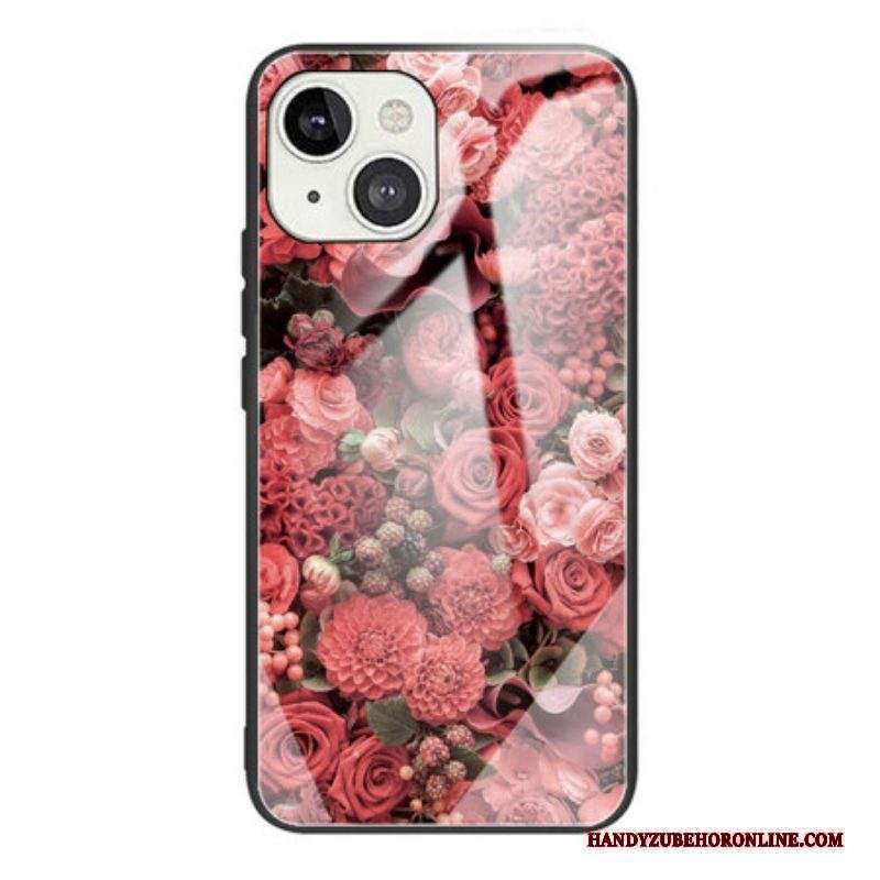 Cover iPhone 13 Mini Vetro Temperato Rose Flowers