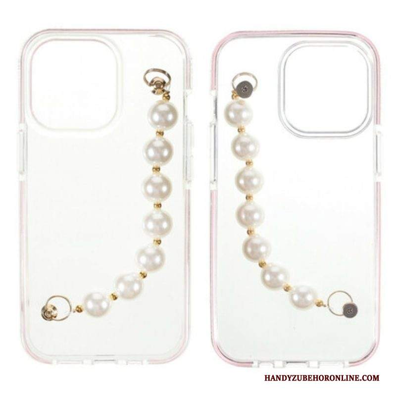 Cover iPhone 13 Pro Bracciale In Silicone Perline