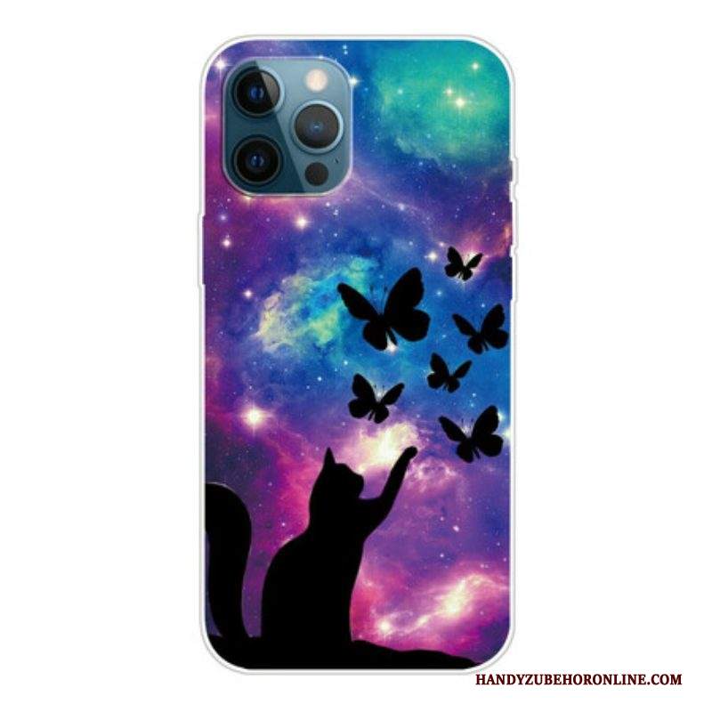 Cover iPhone 13 Pro Gatto E Farfalle Nello Spazio