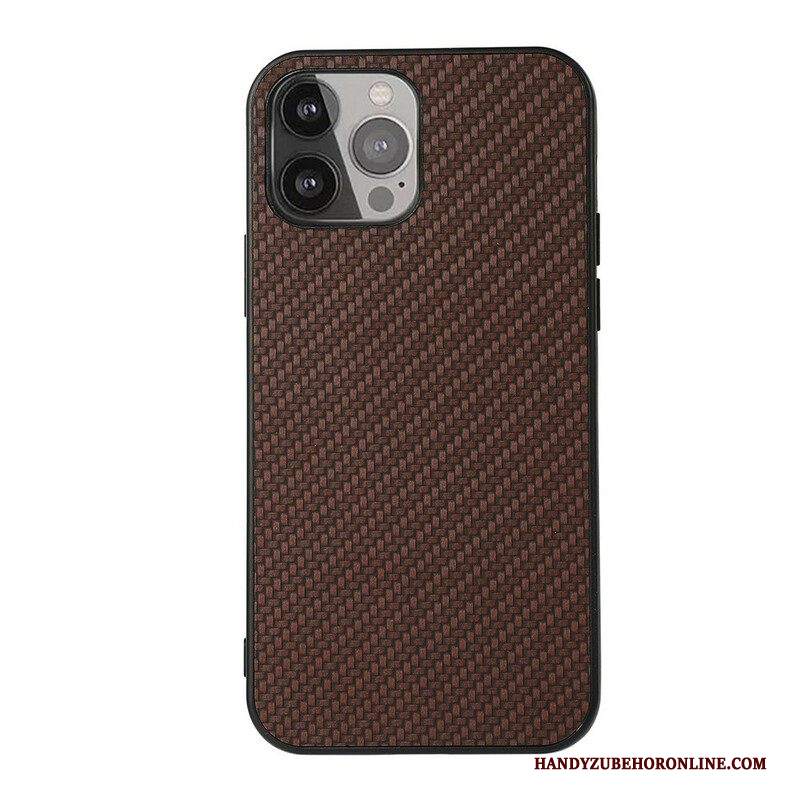 Cover iPhone 13 Pro Max Texture In Fibra Di Carbonio Effetto Pelle