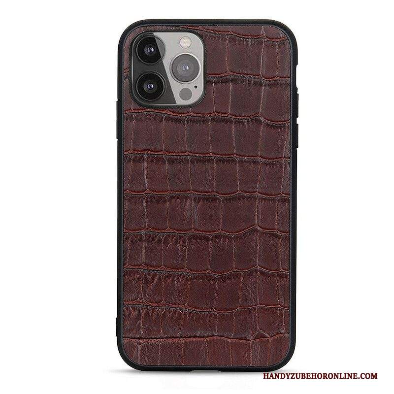 Cover iPhone 13 Pro Max Vera Pelle Di Coccodrillo