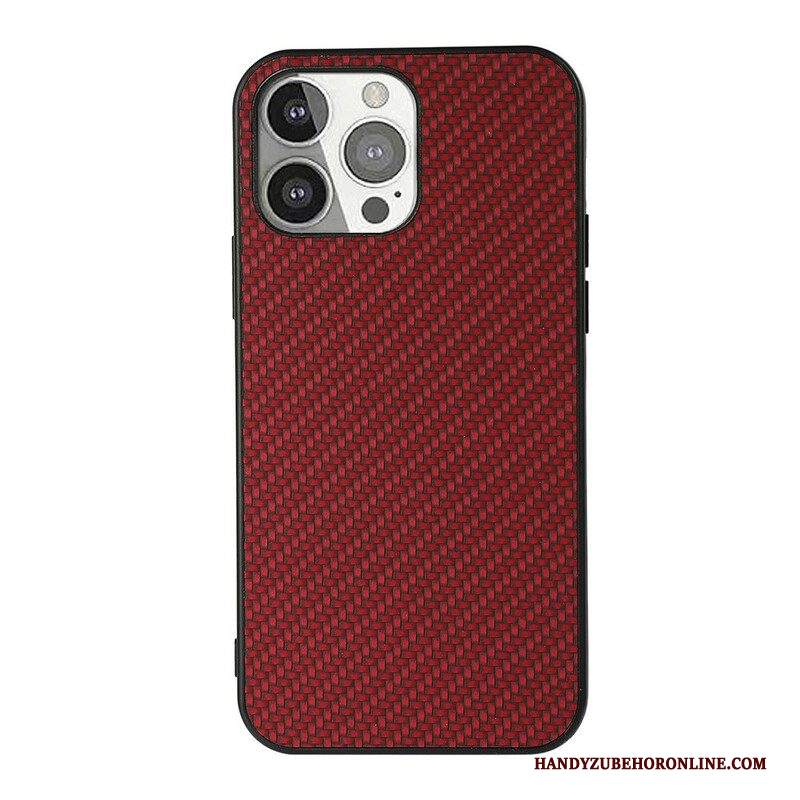 Cover iPhone 13 Pro Texture In Fibra Di Carbonio Effetto Pelle