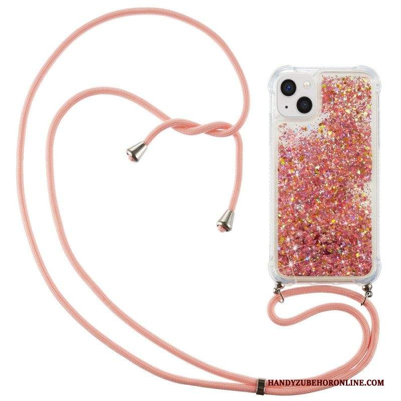 Cover iPhone 14 Design Con Paillettes Con Coulisse