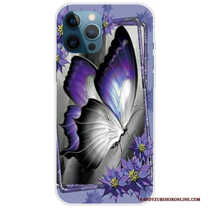 Cover iPhone 14 Pro Farfalla Viola