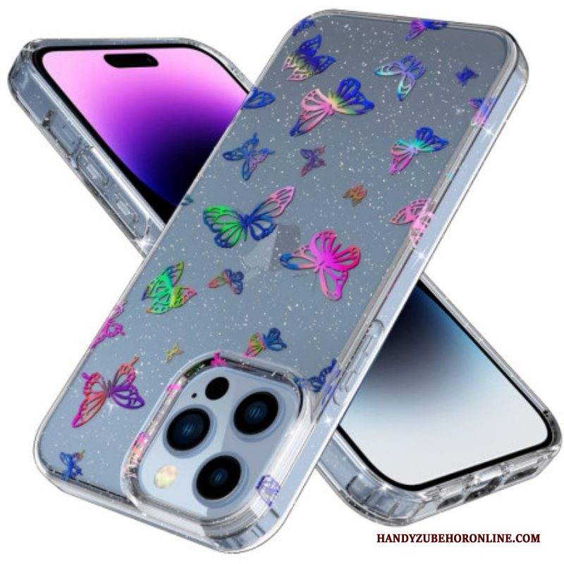 Cover iPhone 14 Pro Farfalle Senza Soluzione Di Continuità