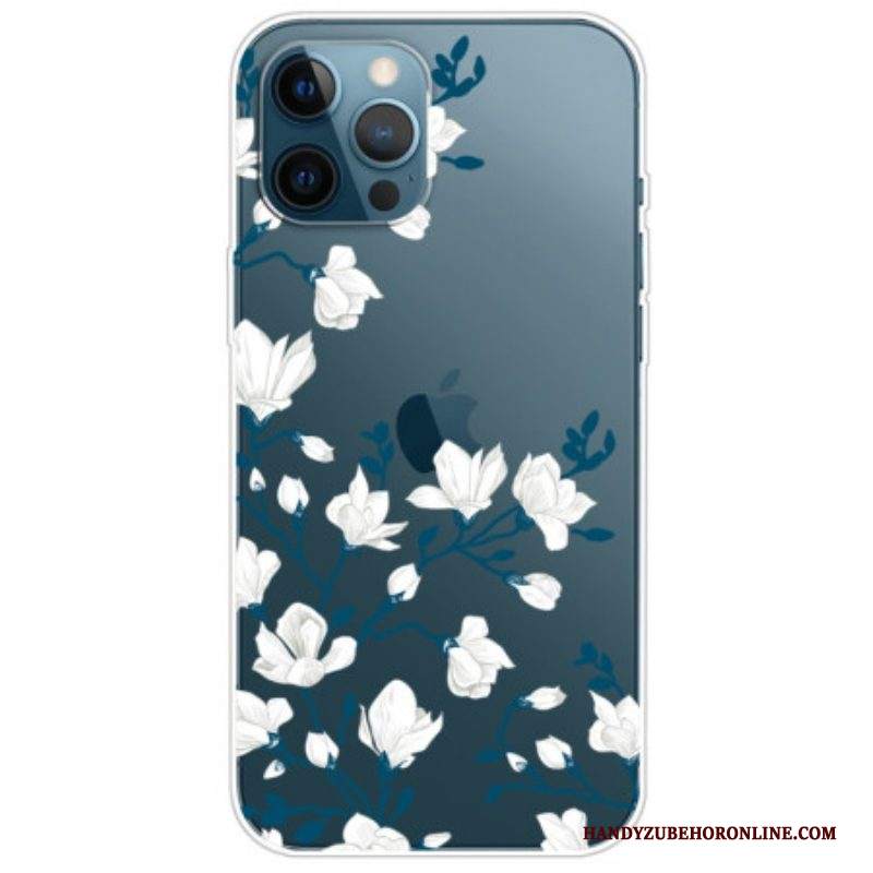 Cover iPhone 14 Pro Fiori Bianchi Senza Soluzione Di Continuità