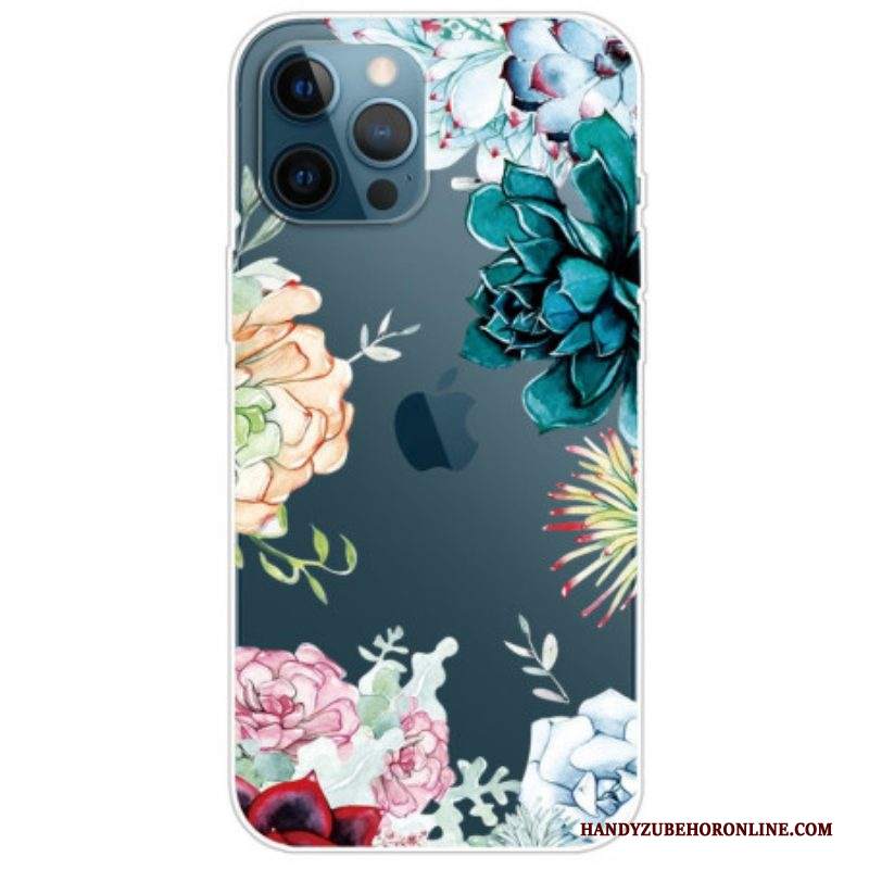 Cover iPhone 14 Pro Fiori Dell'acquerello Senza Soluzione Di Continuità