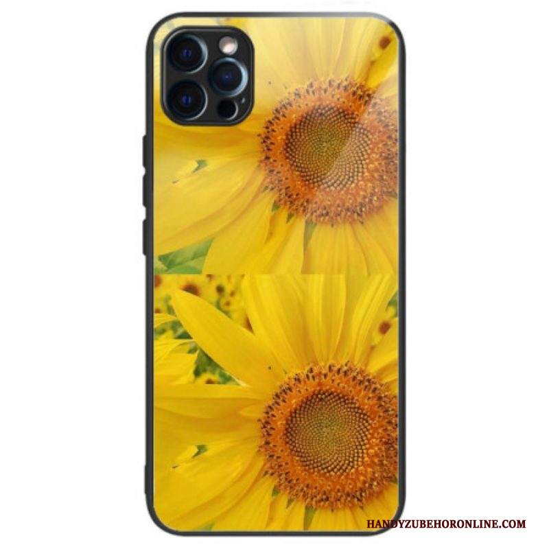 Cover iPhone 14 Pro Girasoli In Vetro Temperato