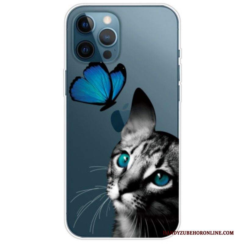 Cover iPhone 14 Pro Max Gatto E Farfalla