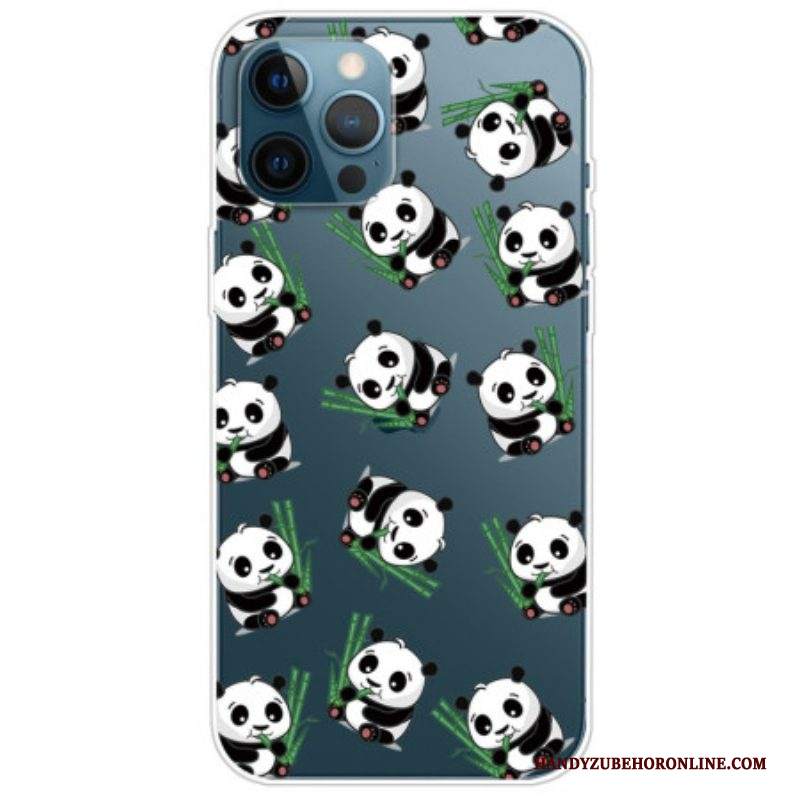 Cover iPhone 14 Pro Piccoli Panda Trasparenti