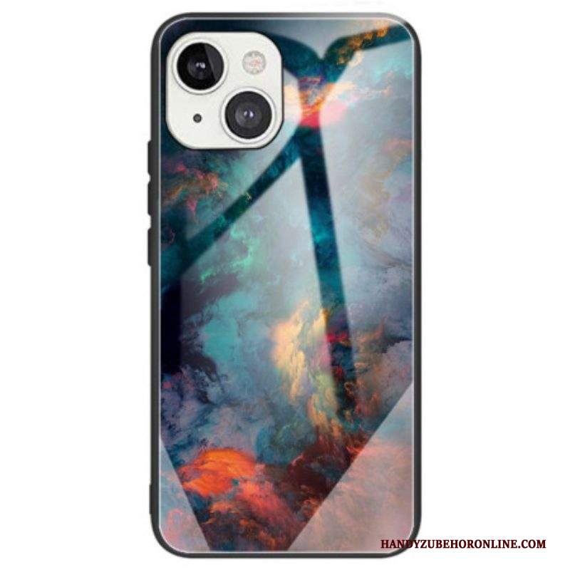 Cover iPhone 14 Vetro Temperato Con Motivo Ad Acquerello