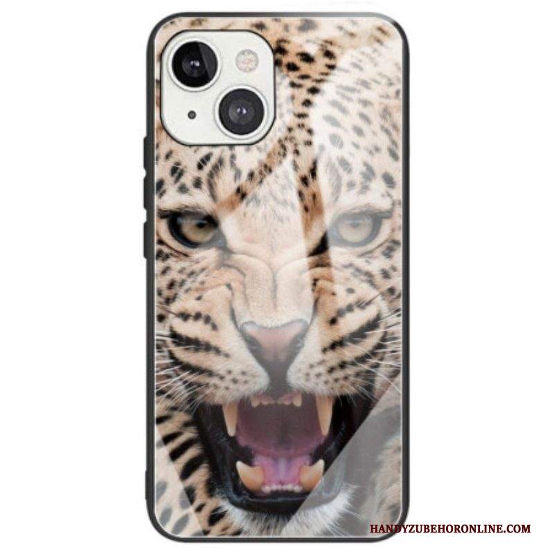 Cover iPhone 14 Vetro Temperato Leopardo