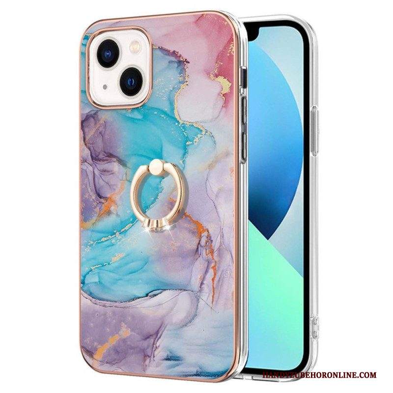 Cover iPhone 15 Plus Anello Di Supporto In Marmo