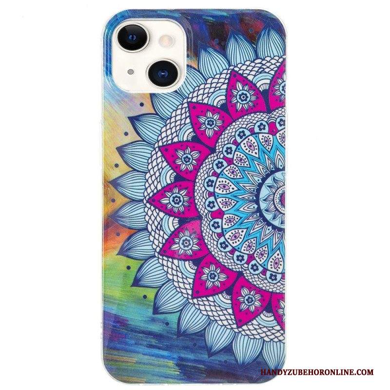 Cover iPhone 15 Plus Mandala Fluorescente