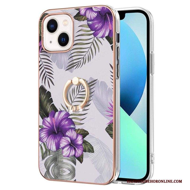 Cover iPhone 15 Plus Porta-anello Con Fiori