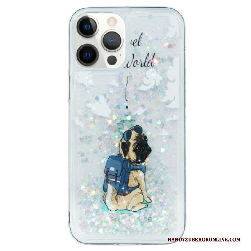 Cover iPhone 15 Pro Cane Glitterato