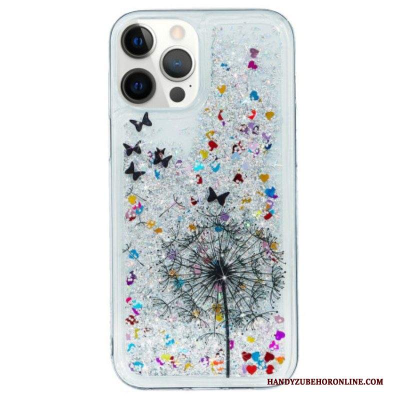 Cover iPhone 15 Pro Max Dente Di Leone Glitterato