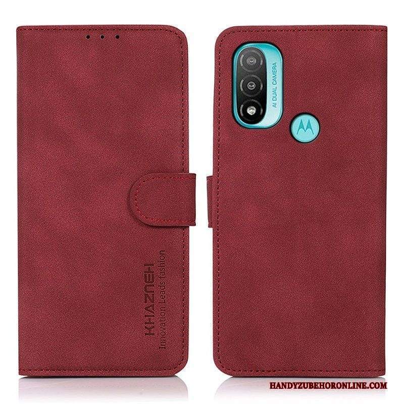 Custodia A Portafoglio Moto E40 / E30 / E20 Khazneh Moda Effetto Pelle