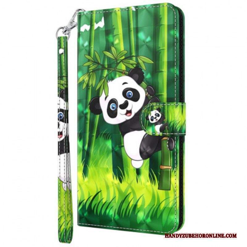 Custodia A Portafoglio Moto G71 5G Panda E Bambù