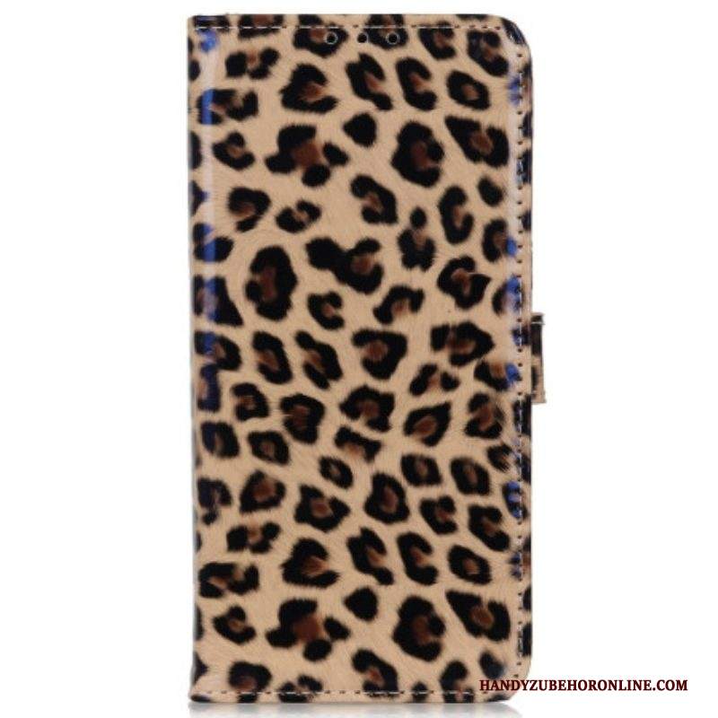 Custodia A Portafoglio Samsung Galaxy M13 Effetto Pelle Di Leopardo