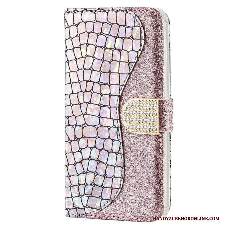 Custodia A Portafoglio Samsung Galaxy S23 5G Diamanti Coccodrillo