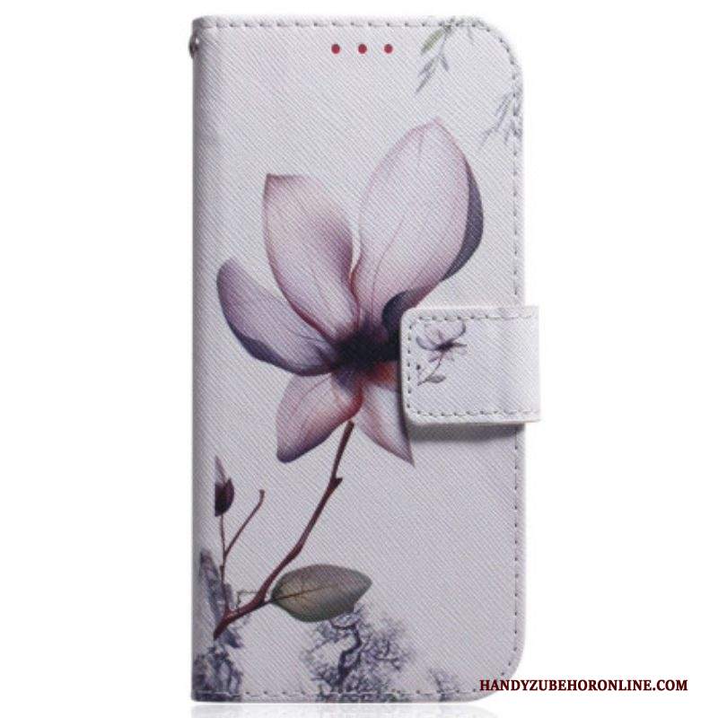 Custodia A Portafoglio Samsung Galaxy S23 5G Fiore Rosa