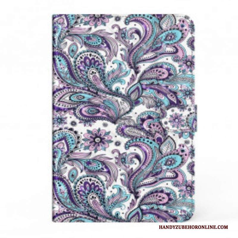 Custodia A Portafoglio Samsung Galaxy Tab S8 / Tab S7 Motivo Paisley In Ecopelle