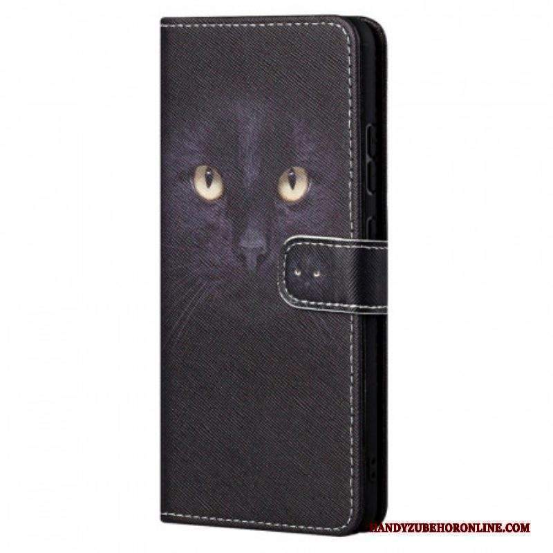 Custodia A Portafoglio Xiaomi Redmi Note 11 Pro / 11 Pro 5G Strappy Occhi Di Gatto Nero