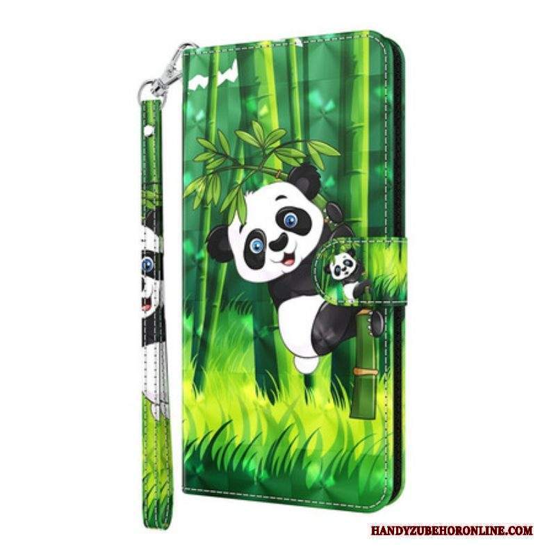 Custodia A Portafoglio iPhone 13 Mini Panda E Bambù