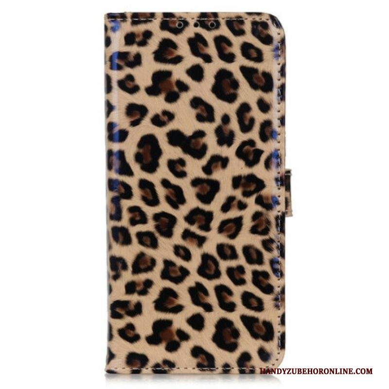 Custodia A Portafoglio iPhone 13 Pro Max Leopardo Semplice