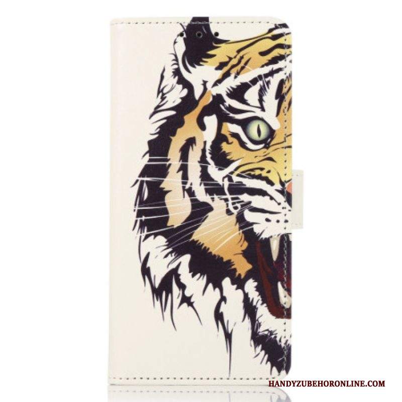 Custodia A Portafoglio iPhone 14 Pro Max Tigre Feroce