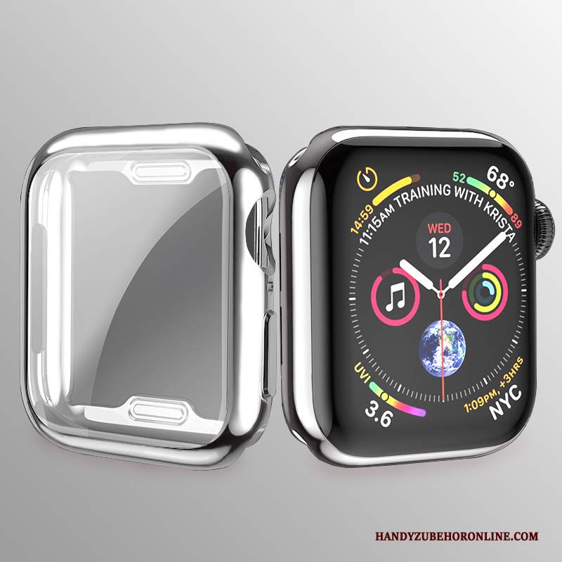 Custodia Apple Watch Series 2 Silicone Placcatura Argento, Cover Apple Watch Series 2 Protezione Morbido Sottile