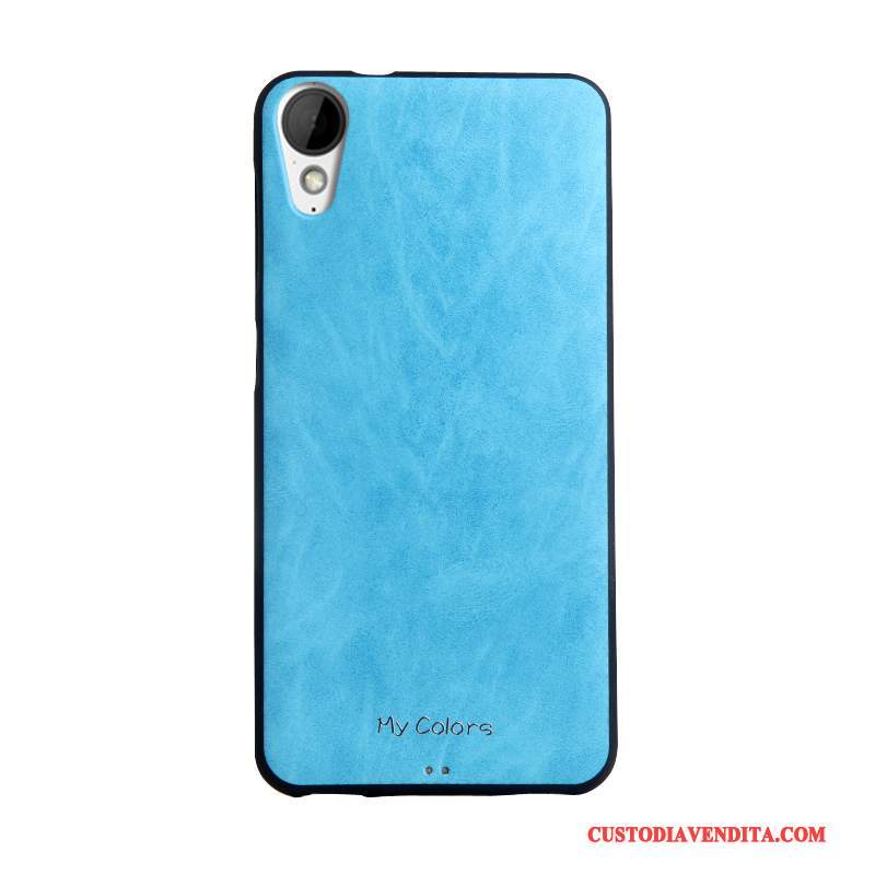 Custodia Htc Desire 825 Pelle Telefono Morbido, Cover Htc Desire 825 Protezione Affari Blu