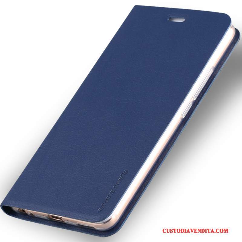 Custodia Htc One M7 Pelle Telefono Blu Scuro, Cover Htc One M7 Folio