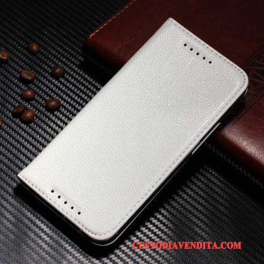 Custodia Htc One M8 Protezione Telefono Semplici, Cover Htc One M8 Pelle Bianco Anti-caduta