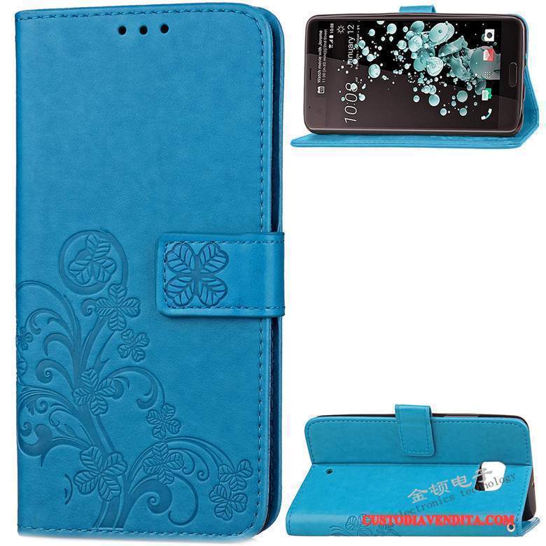 Custodia Htc U Ultra Pelle Anti-caduta Blu, Cover Htc U Ultra Silicone Telefono Morbido