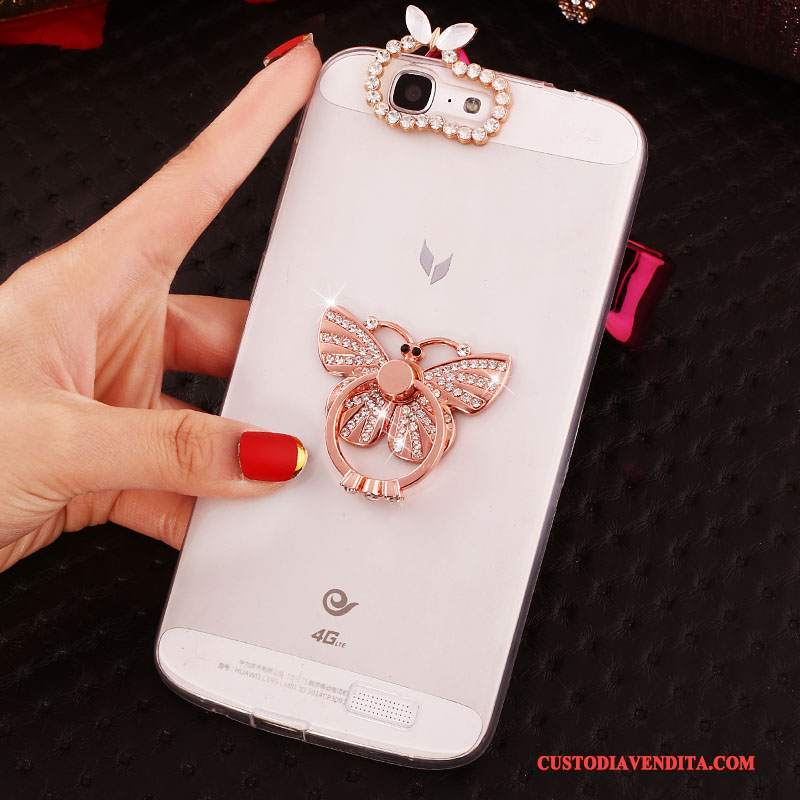 Custodia Huawei Ascend G7 Protezione Morbidotelefono, Cover Huawei Ascend G7 Strass Rosa