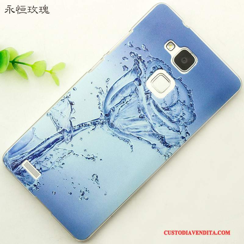 Custodia Huawei Ascend Mate 7 Creativo Fresco Anti-caduta, Cover Huawei Ascend Mate 7 Goffratura Tendenza Blu