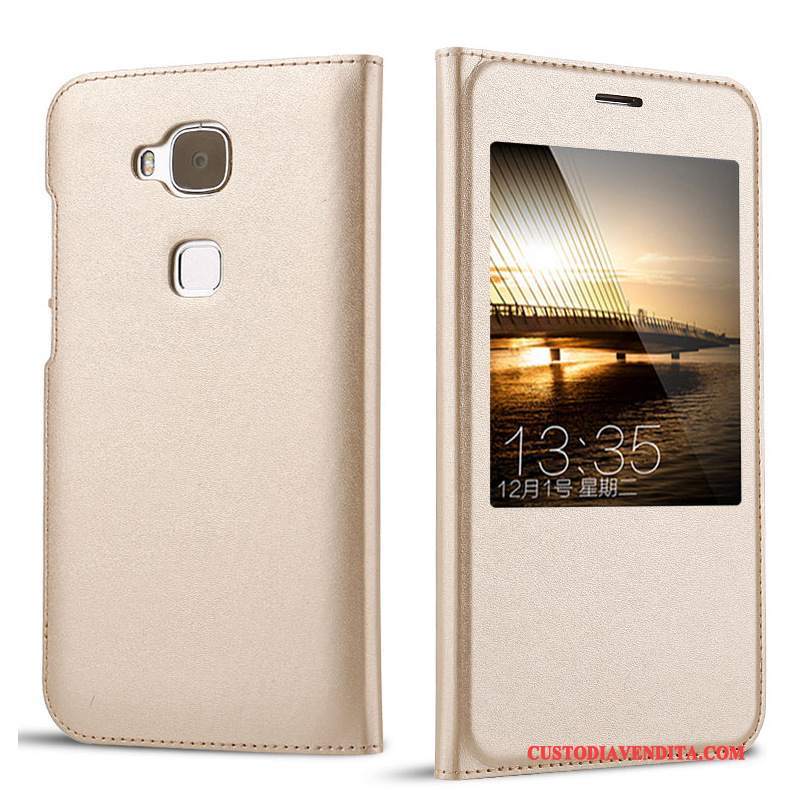 Custodia Huawei G7 Plus Pelle Orotelefono, Cover Huawei G7 Plus Protezione