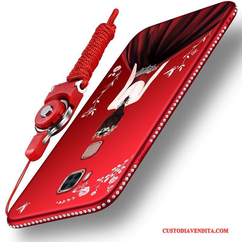 Custodia Huawei G7 Plus Silicone Morbido Rosso, Cover Huawei G7 Plus Protezione Macchiatitelefono