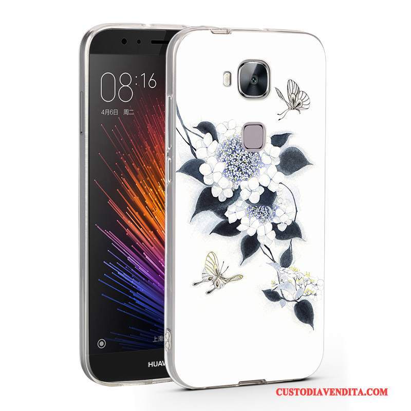 Custodia Huawei G7 Plus Silicone Ornamenti Appesitelefono, Cover Huawei G7 Plus Protezione Tendenza Bianco