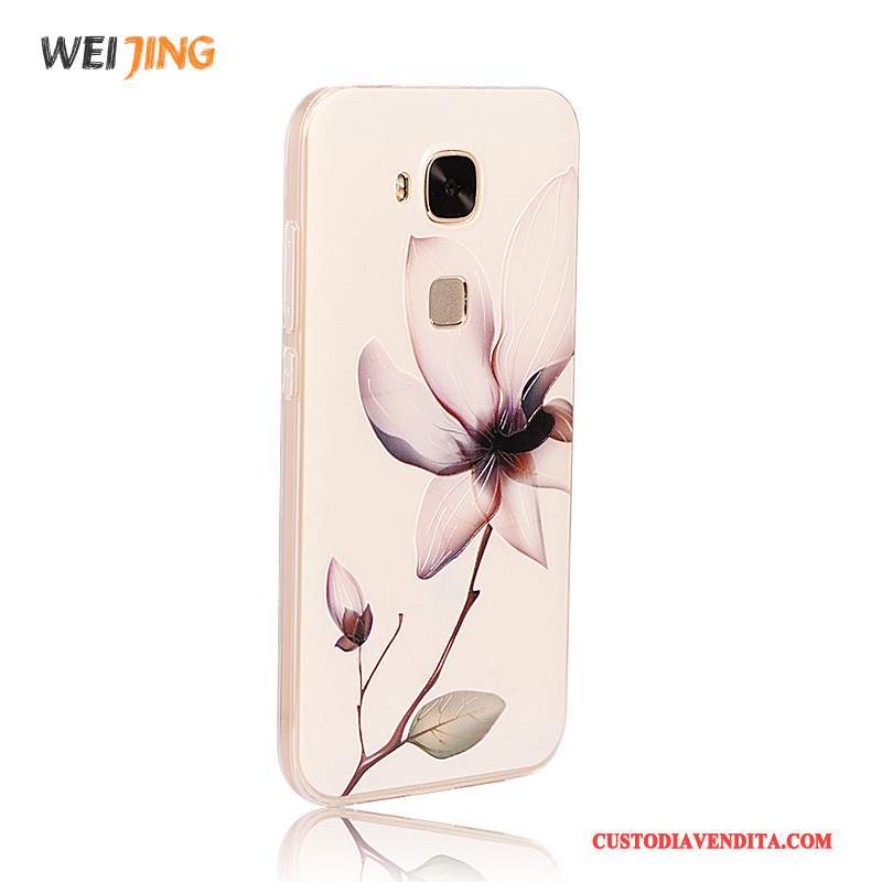 Custodia Huawei G7 Plus Silicone Rosa Sottile, Cover Huawei G7 Plus Protezione Telaiotelefono