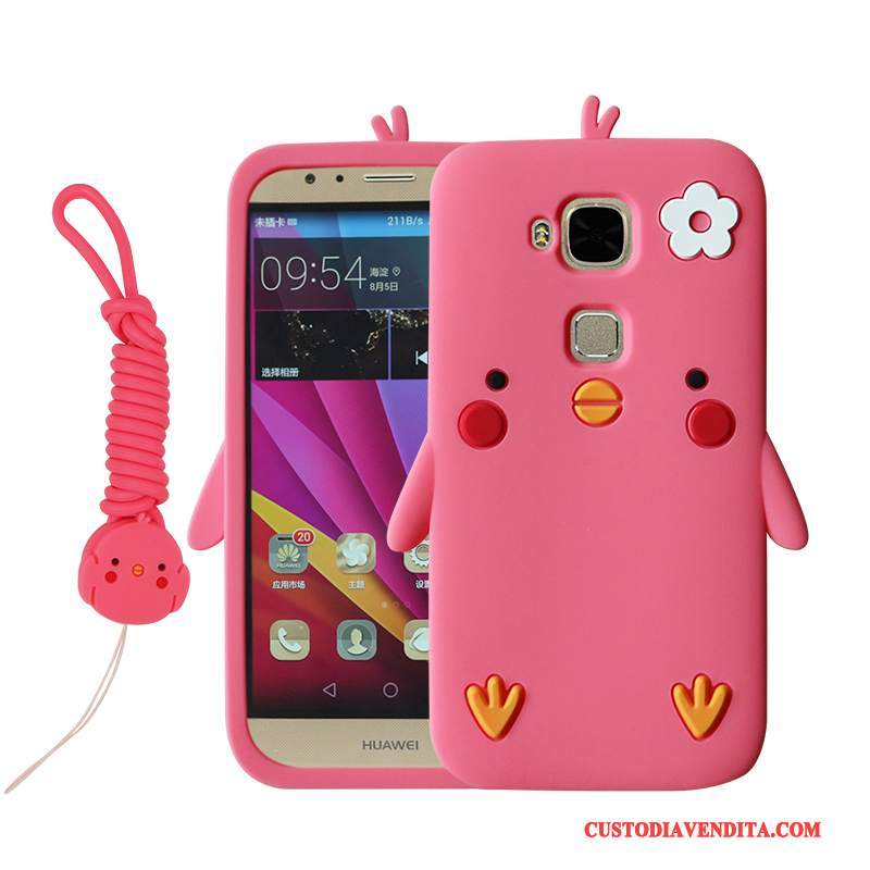 Custodia Huawei G7 Plus Silicone Rosa Tutto Incluso, Cover Huawei G7 Plus Cartone Animato Telefono Morbido