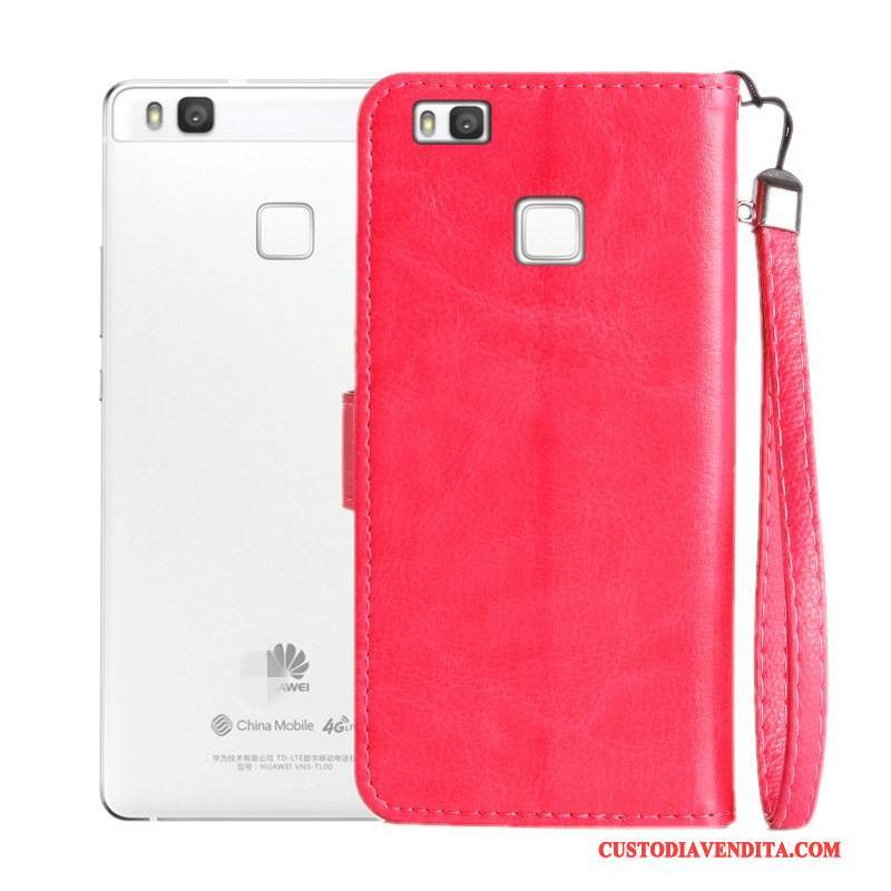 Custodia Huawei G9 Lite Folio Telefono Rosso, Cover Huawei G9 Lite Protezione Morbido Gioventù